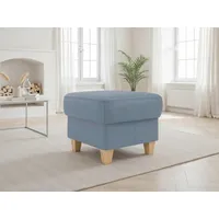 Sit & More Hocker Palmera E, Graublau, Holz, Echtleder, Nappaleder, Buche, quadratisch, 58x48x58 cm, Goldenes M, Made in Europe, DGM-Klimapakt, Stauraum, Wohnzimmer, Hocker, Sitzhocker