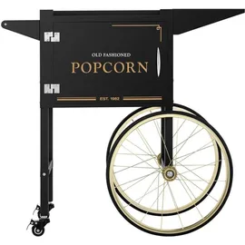 Royal Catering Wagen für Popcornmaschine Popcorntrolley 2 Bremsen schwarz & golden