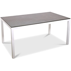 Tischsystem Queens weiß - 140 x 80 cm Dekton fossil