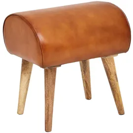 KADIMA DESIGN Sitzhocker Echtleder 45 x 53 x 40 cm Braun