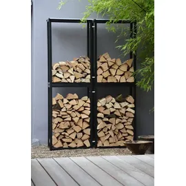 JAN KURTZ Kaminholzregal Holzmichel Metall 60 x 25 x 90 cm Schwarz