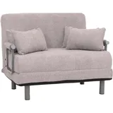MCW Schlafsessel MCW-K29 Bouclé 190 x 100 cm grau mit Kissen