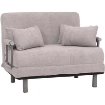 MCW Schlafsessel MCW-K29 Bouclé 190 x 100 cm grau mit Kissen