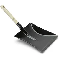 Nölle Profi Brush Kehrschaufel Metall Schwarz mit Holzgriff