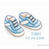 Luca-S B1138 Baby Schuhe Junge Kreuzstichset, Baumwolle, mehrfarbig, 12,5x8cm