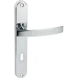Domino Türgriff 72 Drückergarnitur BB-Buntbart Aluminium Chrom/Weiß