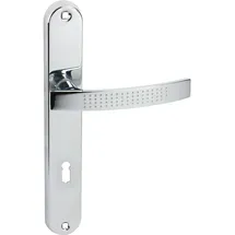 Domino Türgriff 72 Drückergarnitur BB-Buntbart Aluminium Chrom/Weiß