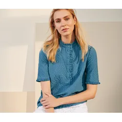 Tchibo - Bluse in Crinkle-Optik - Damen - Gr. 44 - blau