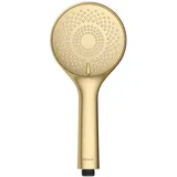 Wenko Duschkopf Watersaving, Handbrause mit Wasserspar-System, 3 Strahlarten, Ø 11 cm, ABS, Gold