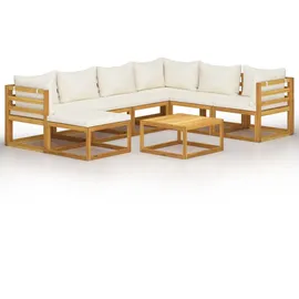 vidaXL Garten-Lounge-Set 8-tlg. creme Akazie