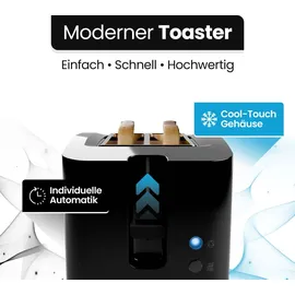 Bomann TA 6065 CB schwarz 2 Scheiben Toaster