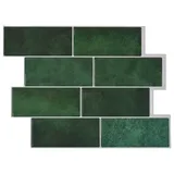 vidaXL U-Bahn-Fliese 10 pcs Dunkelgrün 29 x 21 cm Polyurethan und PET