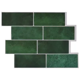 vidaXL U-Bahn-Fliese 10 pcs Dunkelgrün 29 x 21 cm Polyurethan und PET