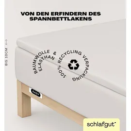 schlafgut Easy Spannbettlaken für Topper Jersey Elasthan 140 x 200 - 160 x 220 cm sand light