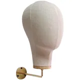 Perfeclan Puppenkopf, Segeltuch-Mannequin-Kopf, glatte, langlebige Mehrzweck-Hüte, Brillen, Perücken-Display, Ständer, Huthalter, Display für Zuhause, Salon, Beige