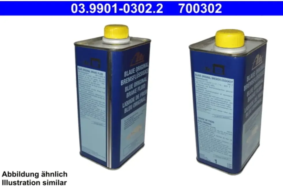 Bremsflüssigkeit DOT 3 ATE 03.9901-0302.2 blau Brake Fluid blue Dose 1 Liter