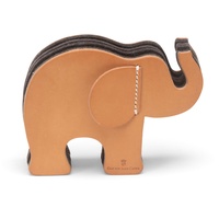 Graf von Faber-Castell 118859 - Stiftehalter Elefant aus Leder, mit 12 Buntstifte Polychromos