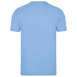 TRIGEMA T-Shirt TRIGEMA "TRIGEMA T-Shirt DELUXE Baumwolle", Herren, Gr. L, blau (horizont), 100% Baumwolle, Basic, Shirts T-Shirt