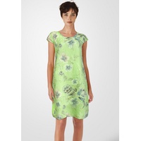 PEKIVESSA Sommerkleid Leinenkleid knielang kurzarm (Einzelartikel, 1-tlg) mit Blumenmuster grün 44