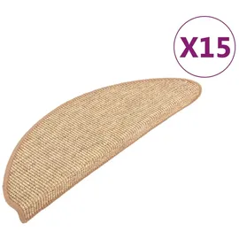 vidaXL Stufenmatten Selbstklebend 15 Stk. Hellbraun 65x21x4 cm