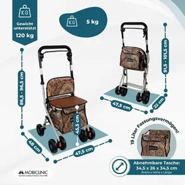 Mobiclinic Einkaufswagen mit Sitz Bronze 21 L