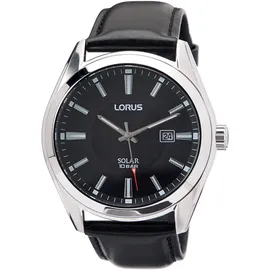 Lorus Herren-Uhr Solar Edelstahl mit Lederband RX339AX9