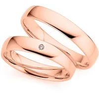 Trauring PHÖNIX "Schmuck Geschenk Gold 333 Ehering LIEBE versch. Varianten" Fingerringe Gr. 53, 0,01 ct SI = kleine Einschlüsse mit Brillant, Roségold 333, 4,0mm, rosegold (roségoldfarben) Made in Germany, wahlweise mit oder ohne Brillant