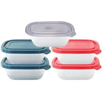 Neez Frischhaltedosen mit Deckel (5 Behälter + 5 Deckel) Plastik Gefrierdosen, BPA-freie Lebensmittelbehälter, Spülmaschinen und Mikrowellengeeignet Vorratsdosen (500ml)