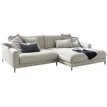 KAWOLA Ecksofa Cara Cord Recamiere rechts hellgrau