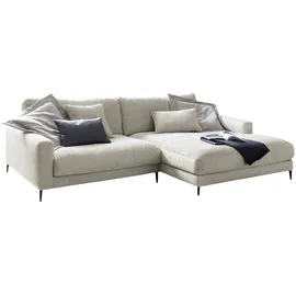 KAWOLA Ecksofa Cara Cord Recamiere rechts hellgrau