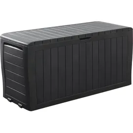 KETER Marvel Plus Aufbewahrungsbox, 270L Fassungsvermögen, wetterfest & langlebig, Sitzgelegenheit für 2 Personen, Grau, ideal für Garten, Terrasse & Balkon