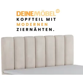 dein schlaf 24 Boxspringbett ROCK 120x200 Velour Creme H4 - Beige