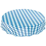 ANRO Wachstuch Tischdecke Rund 120 cm Blau