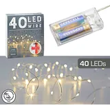 Cepewa LED Lichterkette Micro 4 m Silber warmweiß
