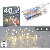 Cepewa LED Lichterkette Micro 4 m Silber warmweiß