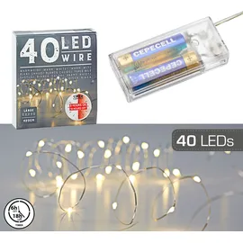 Cepewa LED Lichterkette Micro 4 m Silber warmweiß
