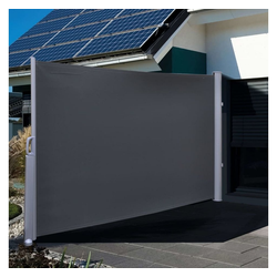 HI Sonnenschirm HI Seitenmarkise 3×1,6 m Schwarz Polyester