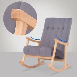 CLP Schaukelstuhl Saltillo Samt natura/grau