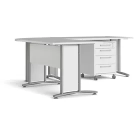 VCM ebuy24 Eckschreibtisch, Weiß, Holzwerkstoff, 200x75x230 cm, Arbeitszimmer, Schreibtische, Eckschreibtische