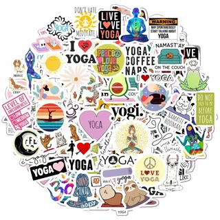 100 stück Yoga-Aufkleber für Laptops und Trinkflaschen - Yoga-Geschenke für Frauen, Yoga-Lehrer, Yoga-Liebhaber, Yoga-Accessoires - Yoga Stickers