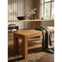 KADIMA DESIGN Sitzbank MUMBAI Akazie Beige 160 x 45 x 35 cm