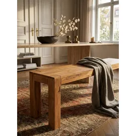 KADIMA DESIGN Sitzbank MUMBAI Akazie Beige 160 x 45 x 35 cm