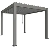 Biohort Pergola 255 cm x 312 cm x 367,5 cm Quarzgrau/Silber-Metallic
