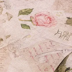 Baumwoll-Canvas "Vintage Rosen", natur-color