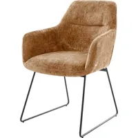 DeLife Esszimmerstuhl Pejo-Flex Chenille Rost Kufengestell Schwarz Taschenfederkern