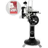 Berkel Tribute Schwarz - Schwungrad Aufschnittmaschine mit Sockel - Messer aus verchromtem Stahl 300 mm