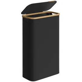 Songmics Wäschesammler 65 L mit Deckel 42 x 22,5 x 70,5 cm tintenschwarz