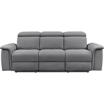 Home Affaire 3-Sitzer HOME AFFAIRE "Pareli 229cm, manuelle u. elektr. Relaxfunktion in 2 Sitzen", grau (anthrazit), B:229cm H:98cm T:142cm, Webstoff (95% Polyester 5%Nylon), Sofas, USB, KT-Verstellung, LED Beleuchtung, in Echtleder, Kunstleder, Web