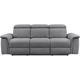 Home Affaire 3-Sitzer HOME AFFAIRE "Pareli 229cm, manuelle u. elektr. Relaxfunktion in 2 Sitzen", grau (anthrazit), B:229cm H:98cm T:142cm, Webstoff (95% Polyester 5%Nylon), Sofas, USB, KT-Verstellung, LED Beleuchtung, in Echtleder, Kunstleder, Web