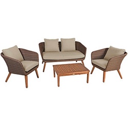 Garden Pleasure Sitzgruppe Arona sand, braun Kunststoff, Metall, 12-teilig